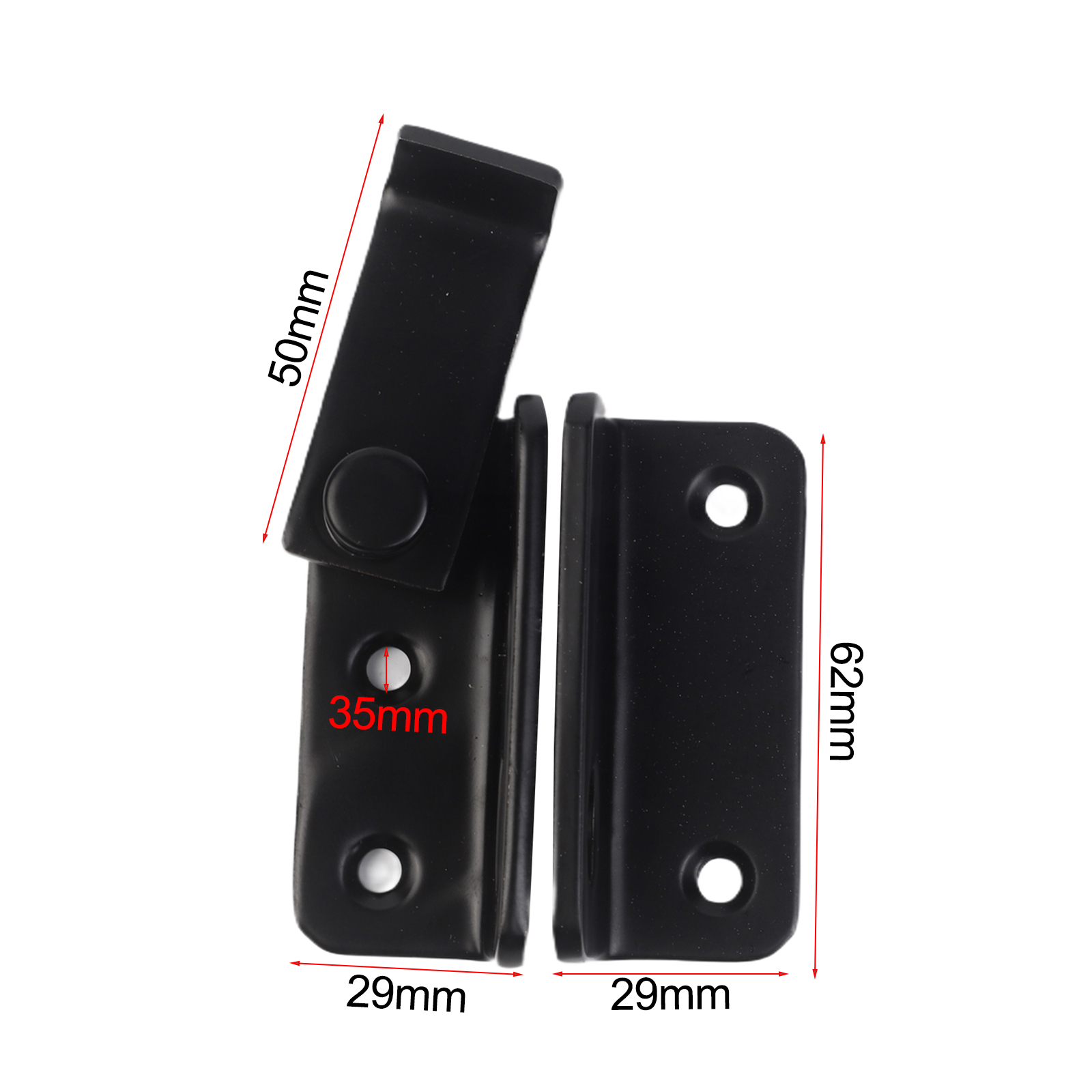 Home Security Door - กลอนล็อคสแตนเลสสีดำ 1 ชิ้น แบบ 2 in