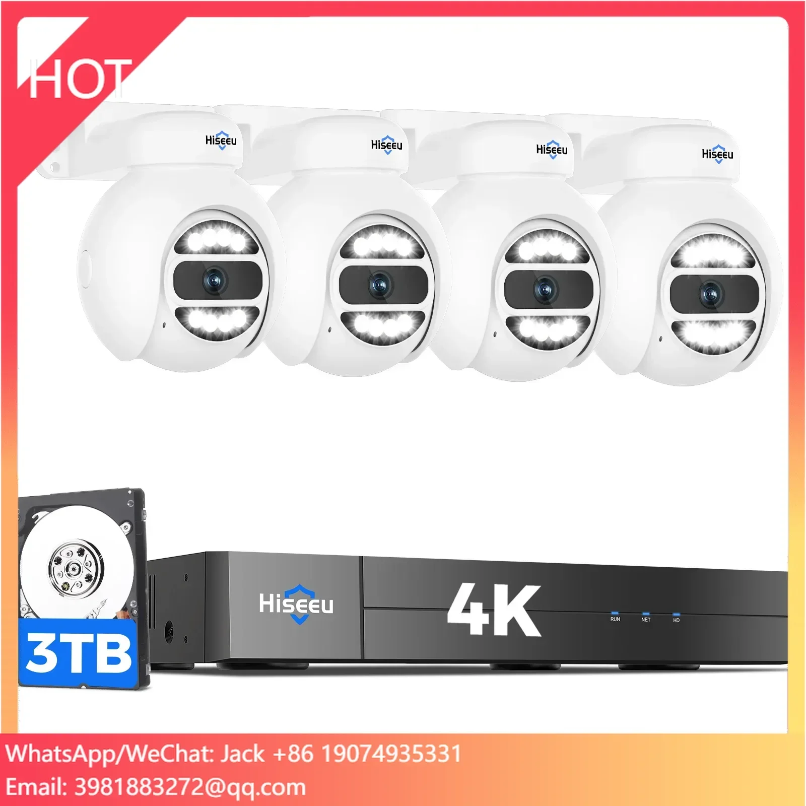 Home Security And Camera Systems - ชุดกล้องวงจรปิด Hiseeu ระบบติดตามอัตโนมัติ 5MP PoE NVR