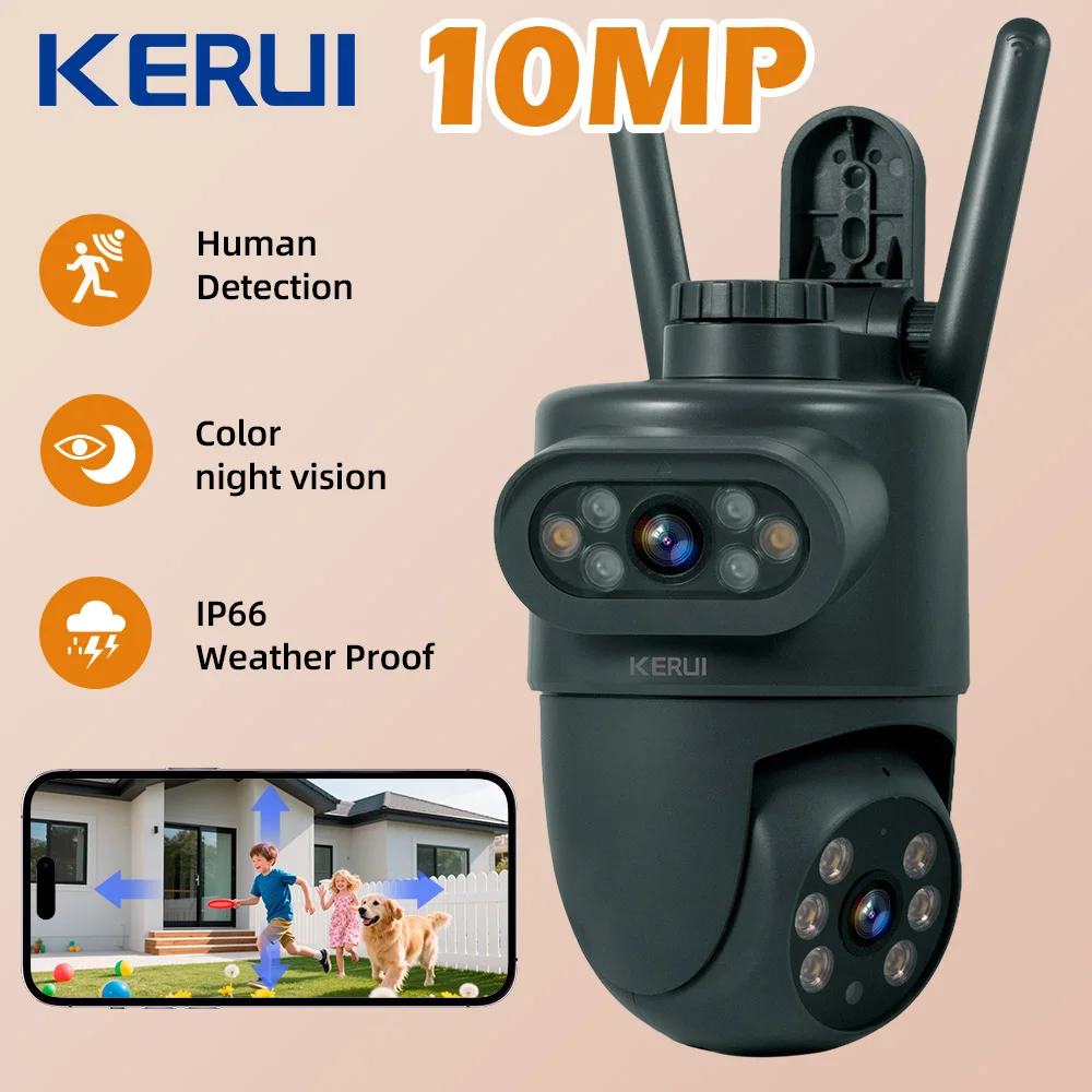 Home Security Beams - กล้องวงจรปิด KERUI สำหรับภายนอกอาคาร ความละเอียด 10MP 5K