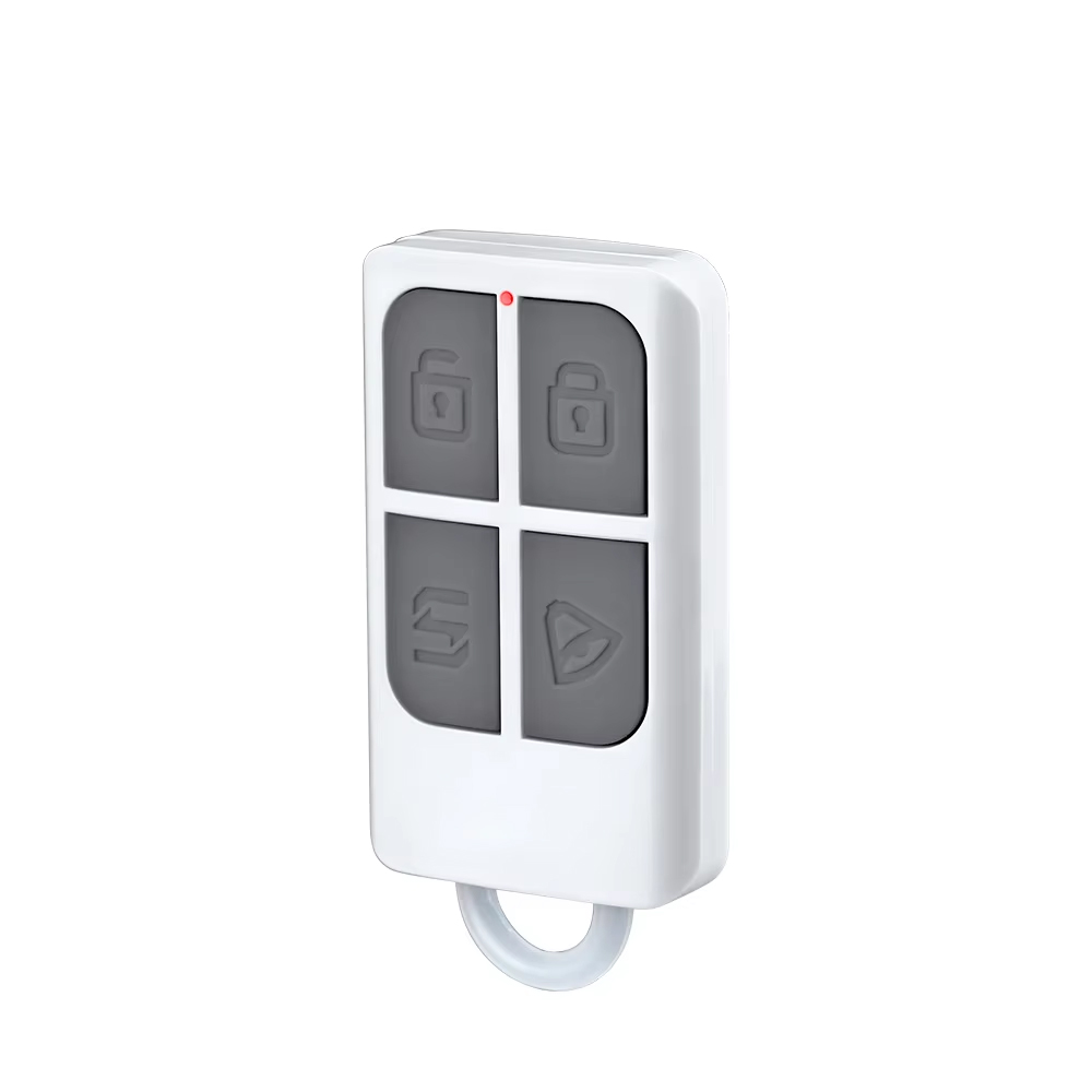Home Security Monitor - RC531 รีโมทคอนโทรลไร้สายแบบพกพา 4 ปุ่ม พร้อมพวงกุญแจ สำหรับระบบสัญญาณเตือนภัยบ้าน