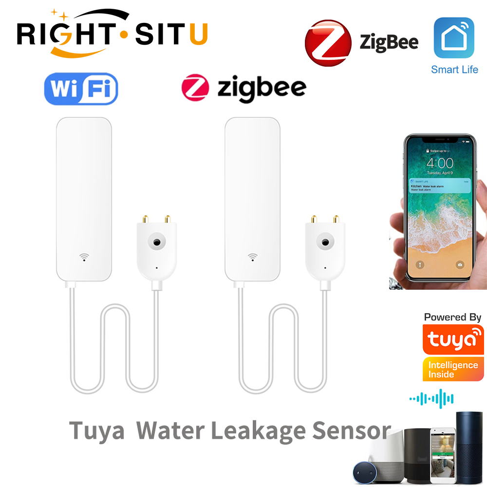 Home Security Tools - Tuya WiFi เซ็นเซอร์น้ํารั่ว, เครื่องตรวจจับน้ํารั่ว, การแจ้งเตือนแอป Smartlife,