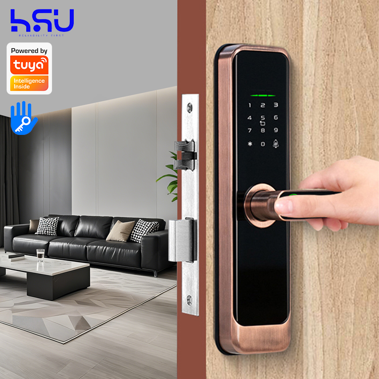 Home Security Door - กุญแจล็อคประตูดิจิตอลอัจฉริยะ รหัสผ่าน สำหรับบ้าน ขนาดเล็ก ระบบอิเล็กทรอนิกส์ สแกนลายนิ้วมือ