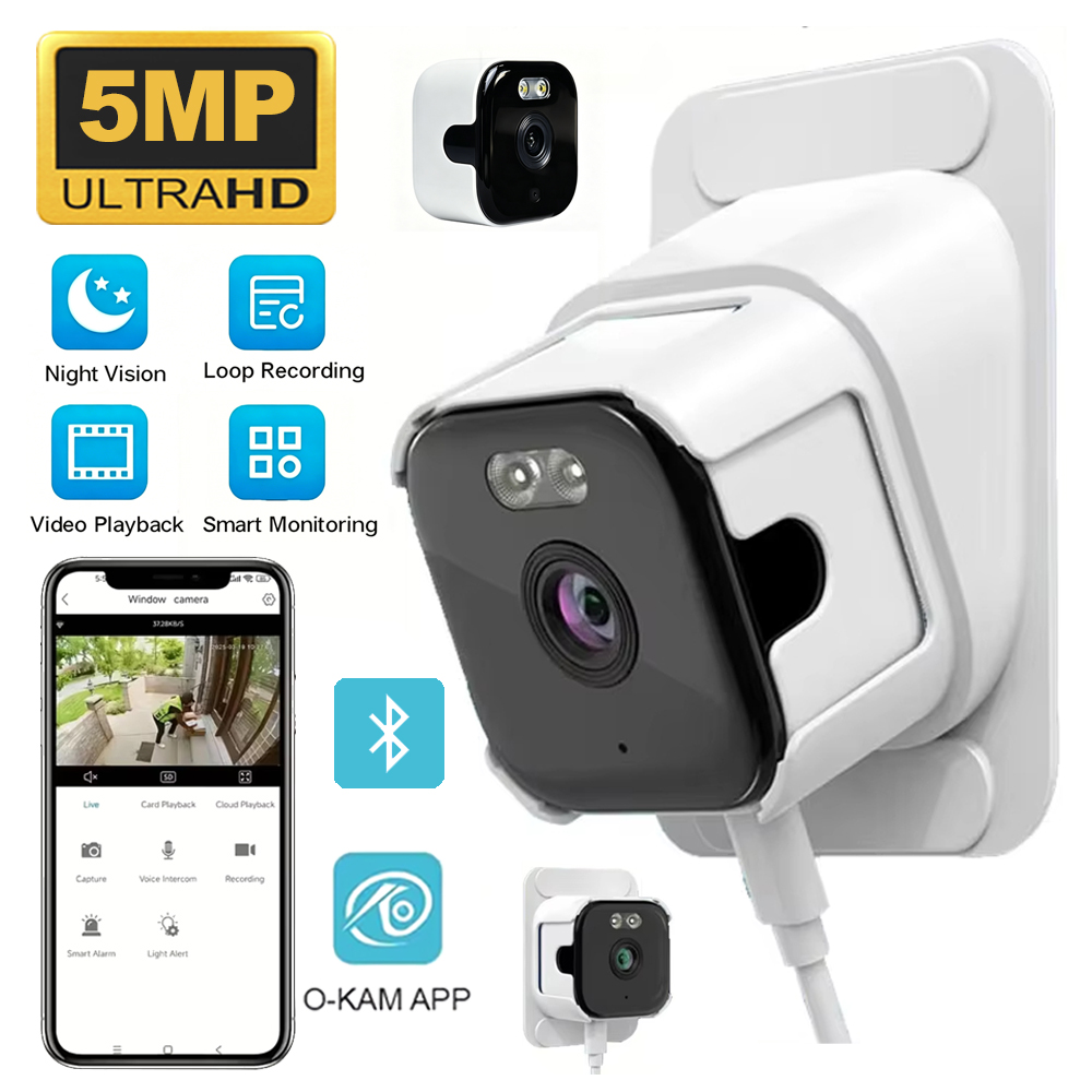 Home Security Images - กล้องรักษาความปลอดภัยหน้าต่าง 5MP 5GHz WiFi กล้องในอาคารพร้อมระบบมองเห็นกลางคืนแบบสี ตรวจจับความเคลื่อนไหว