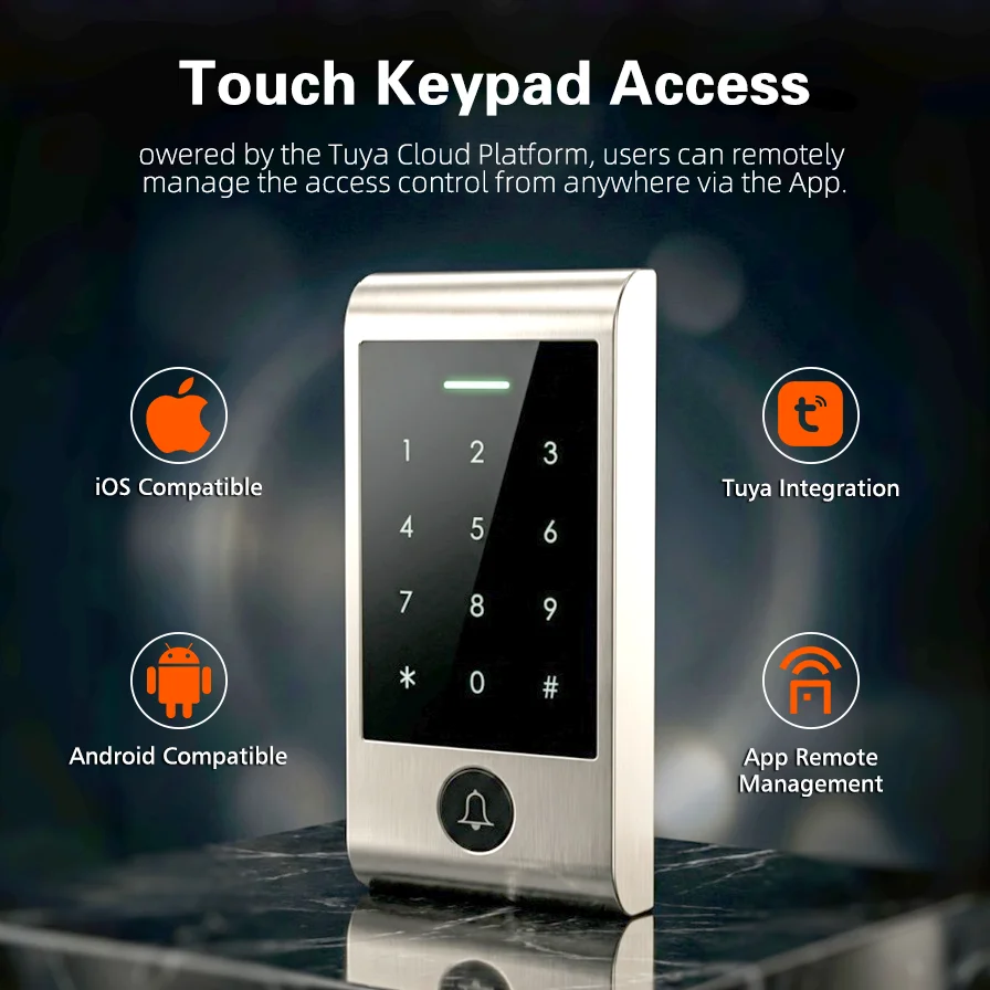 Home Security Door - ระบบควบคุมระยะไกลแบบสัมผัส WIFI ขั้นสูง พร้อมปุ่มกดประตู กันน้ำ ใช้งานร่วมกับ