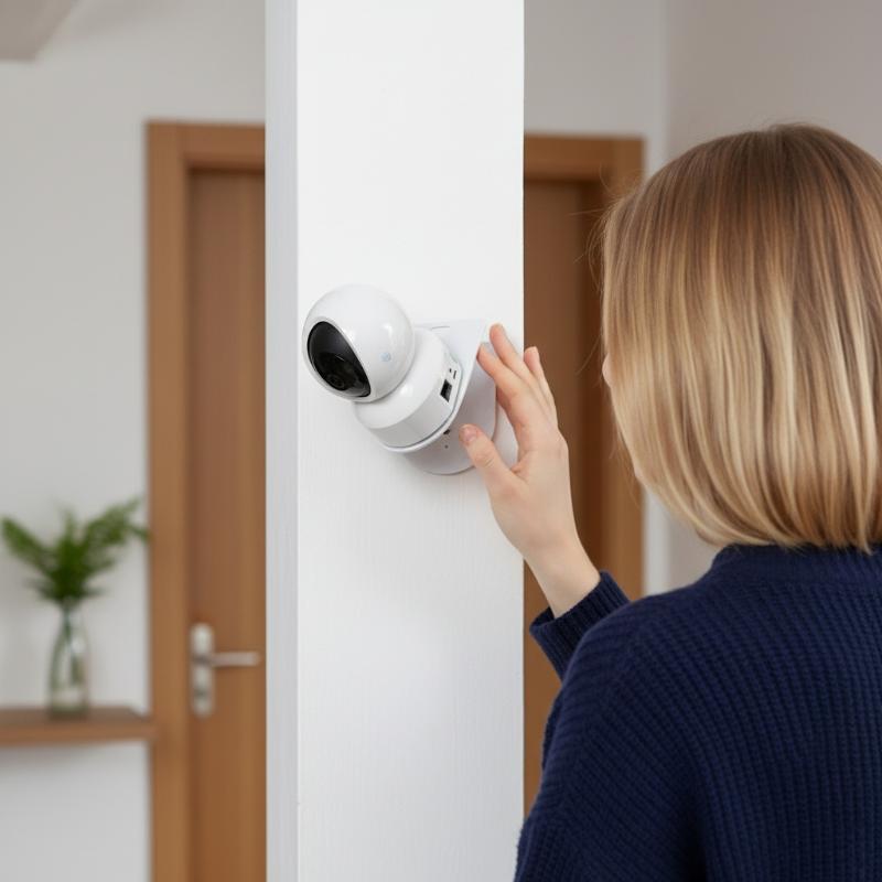 Home Security Tips - ขายึดกล้อง PTZ รูปตัว L แบบติดผนังพร้อมฐานกาว ไม่ต้องเจาะ