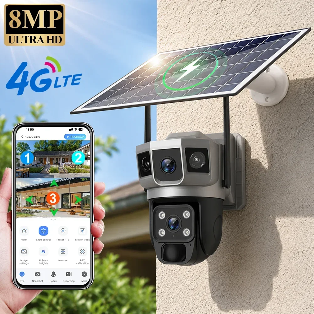 Home Security Tips - กล้อง V380 4K 3 หน้าจอ 4G