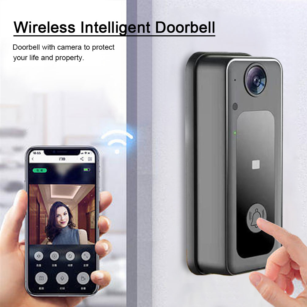 Home Security Images - กริ่งประตูโทรศัพท์ไร้สาย ระบบจัดเก็บข้อมูลบนคลาวด์ กริ่งประตูวิดีโออัจฉริยะ กริ่งประตูขนาดเล็ก ใช้พลังงานแบตเตอรี่ ภาพสด