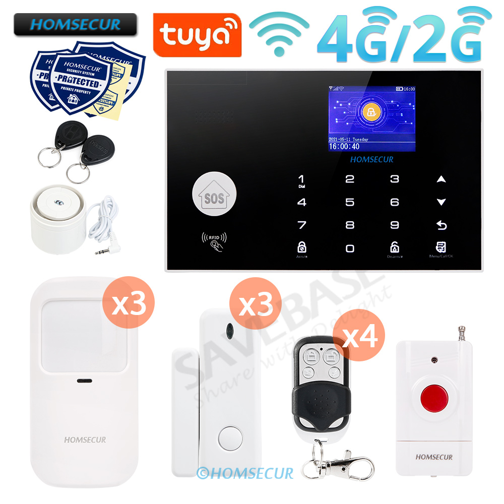 Home Zone Security App - 433MHz ไร้สาย 4G/3G/GSM WIFI Tuyasmart APP