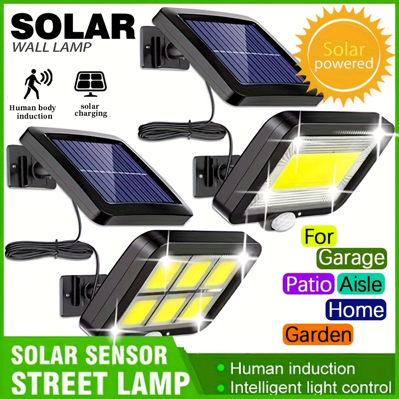 Home Security Beams - ไฟติดผนังโซลาร์เซลล์ LED แบบแยกส่วน สำหรับภายนอกอาคาร กันน้ำ พร้อมเซ็นเซอร์ตรวจจับความเคลื่อนไหว