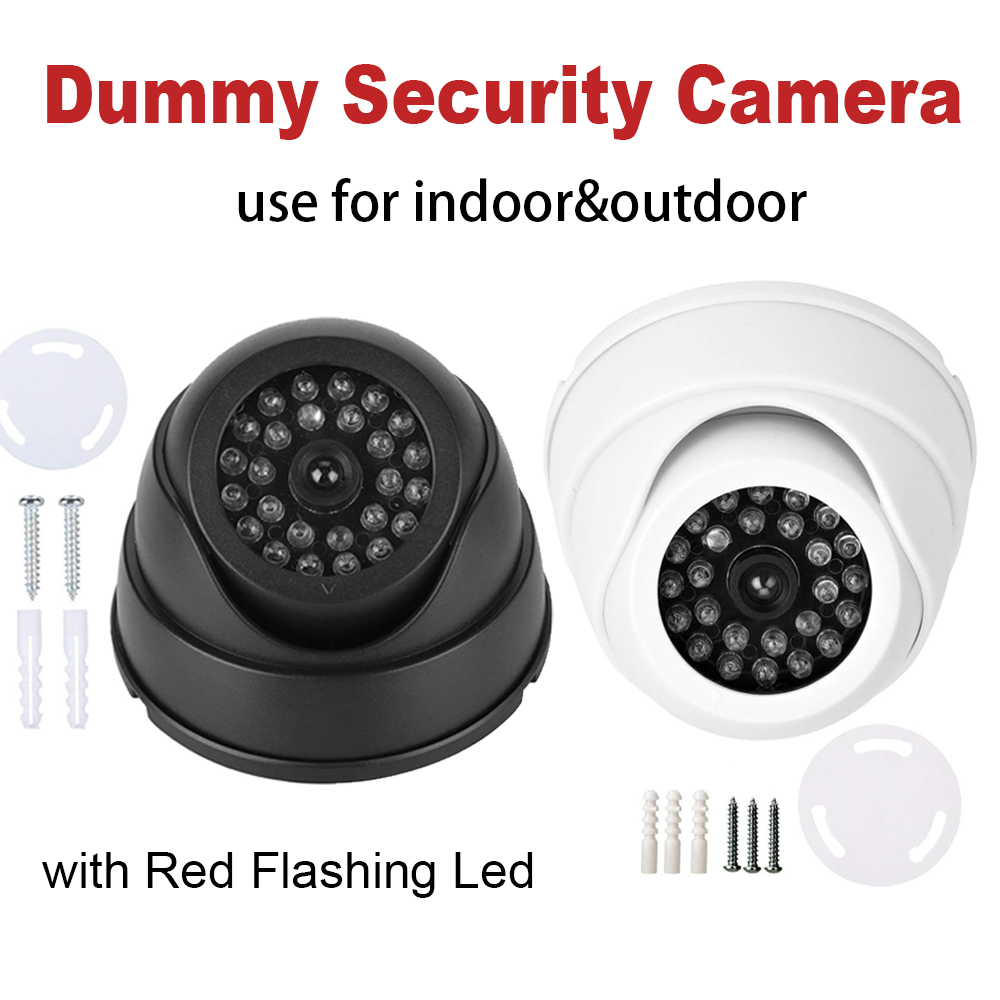 Home Security Beams - กล้องวงจรปิดจำลองทรงโดม พร้อมไฟ LED สีแดง 1 ดวง