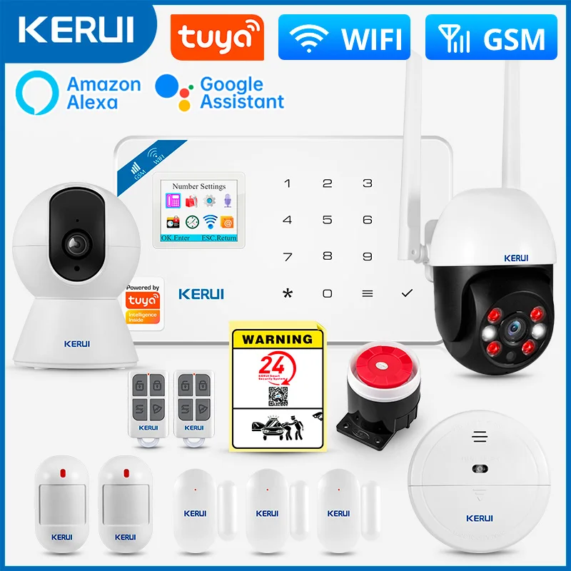 Home Security And Camera Systems - KERUI W181 ระบบรักษาความปลอดภัยบ้าน WIFI GSM Tuya
