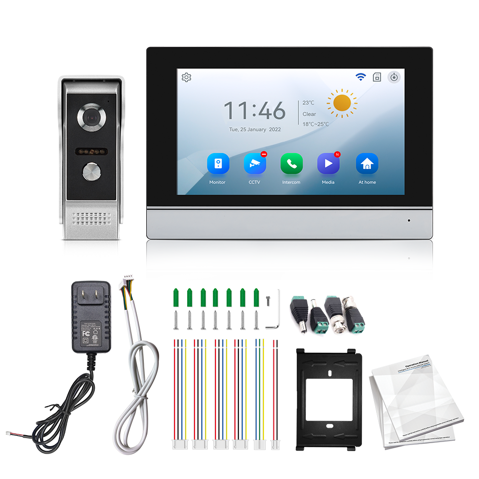 Home Security Tips - หน้าจอ IPS 7 นิ้ว กล้อง 2MP