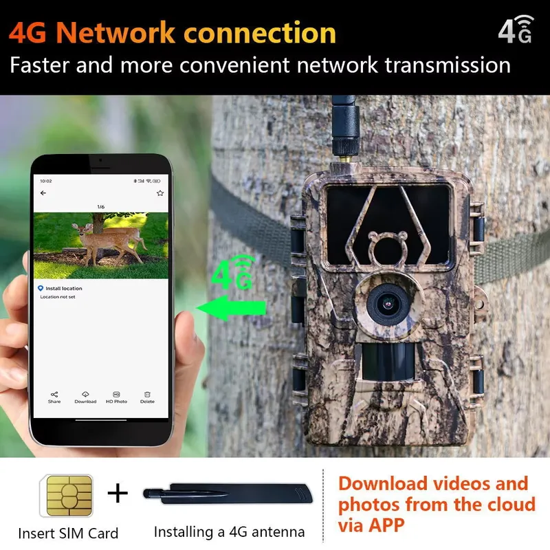 Home Security Images - กล้องถ่ายภาพสัตว์ป่ากันน้ำพร้อมระบบมองเห็นในที่มืด ความละเอียด 8K วิดีโอ 60MP พร้อมระบบตรวจจับการเคลื่อนไหว