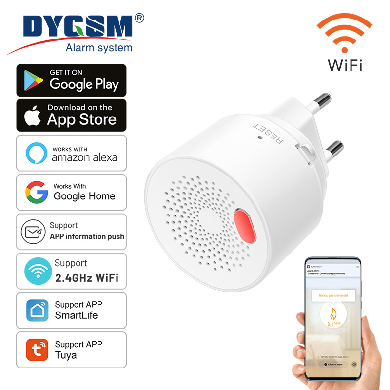 Home Security Tools - Tuya เซ็นเซอร์ก๊าซธรรมชาติ WiFi สมาร์ทโฮม, เครื่องตรวจจับแก๊ส LPG