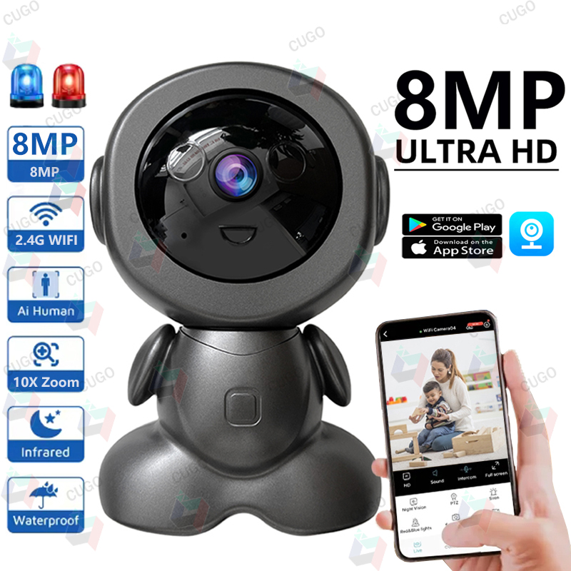 กล้องวงจรปิดไร้สาย 8MP แบบหมุน - Home Security Images บทวิจารณ์และราคา