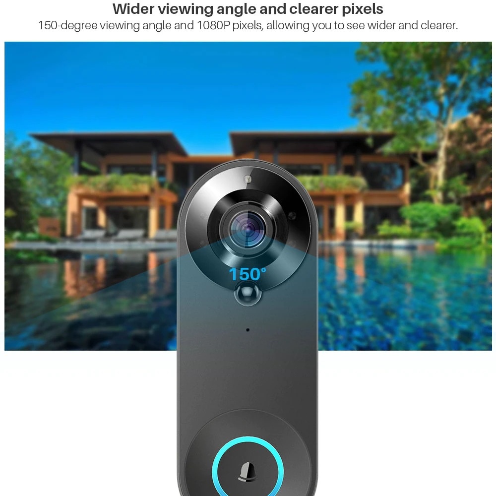 Tuya 1080P Wireless WIFI Doorb - Home Security Lidar บทวิจารณ์และราคา