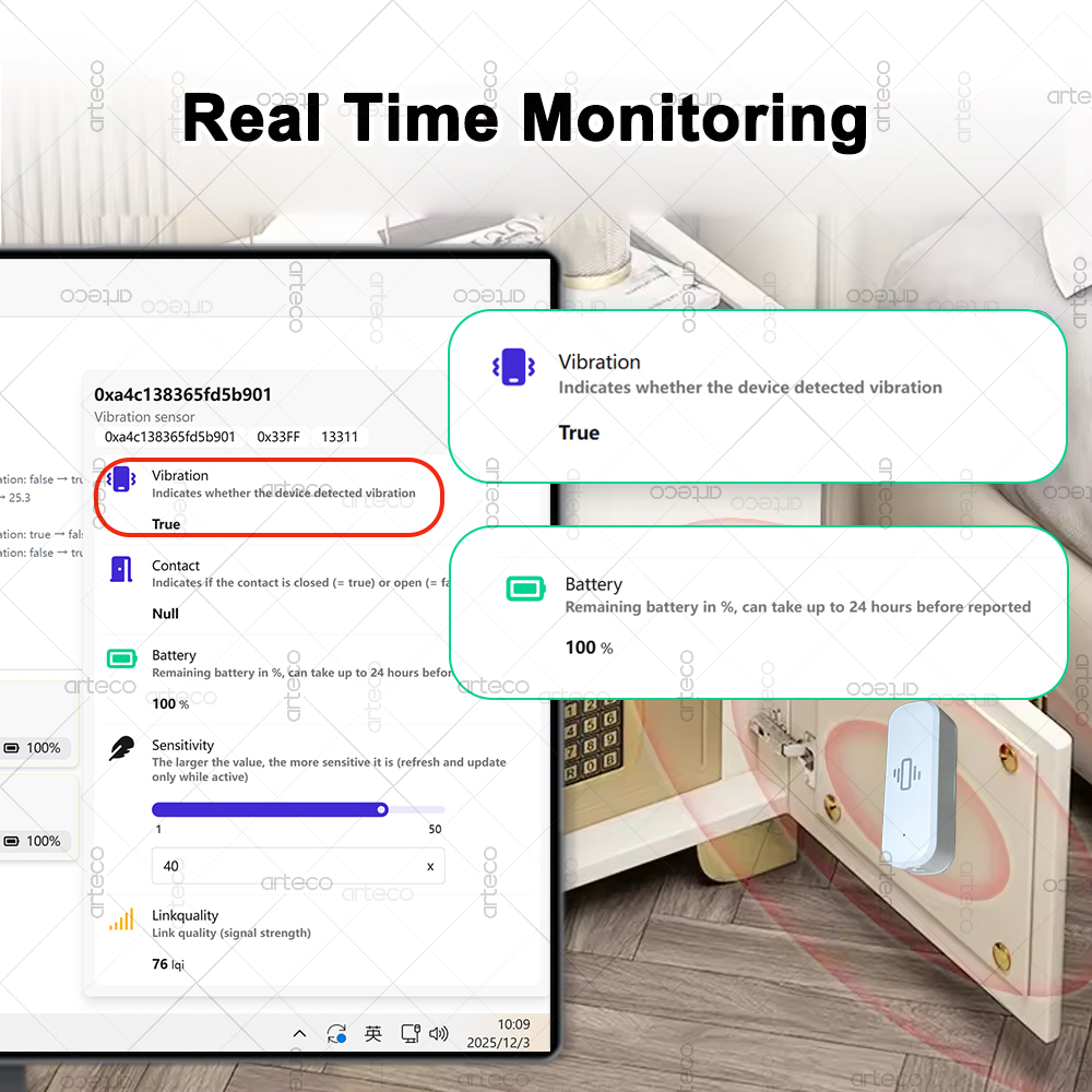 เซ็นเซอร์สั่นสะเทือนอัจฉริยะซิ - Home Security Monitor บทวิจารณ์และราคา