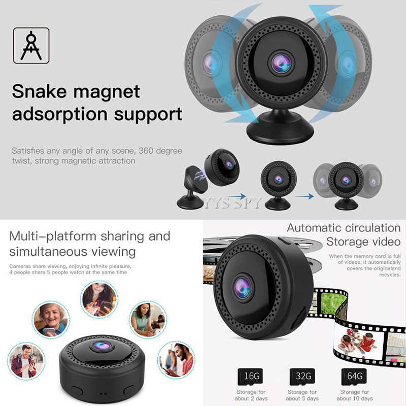 กล้องวิดีโอขนาดเล็ก HD Wifi ไร - Home Security Images บทวิจารณ์และราคา