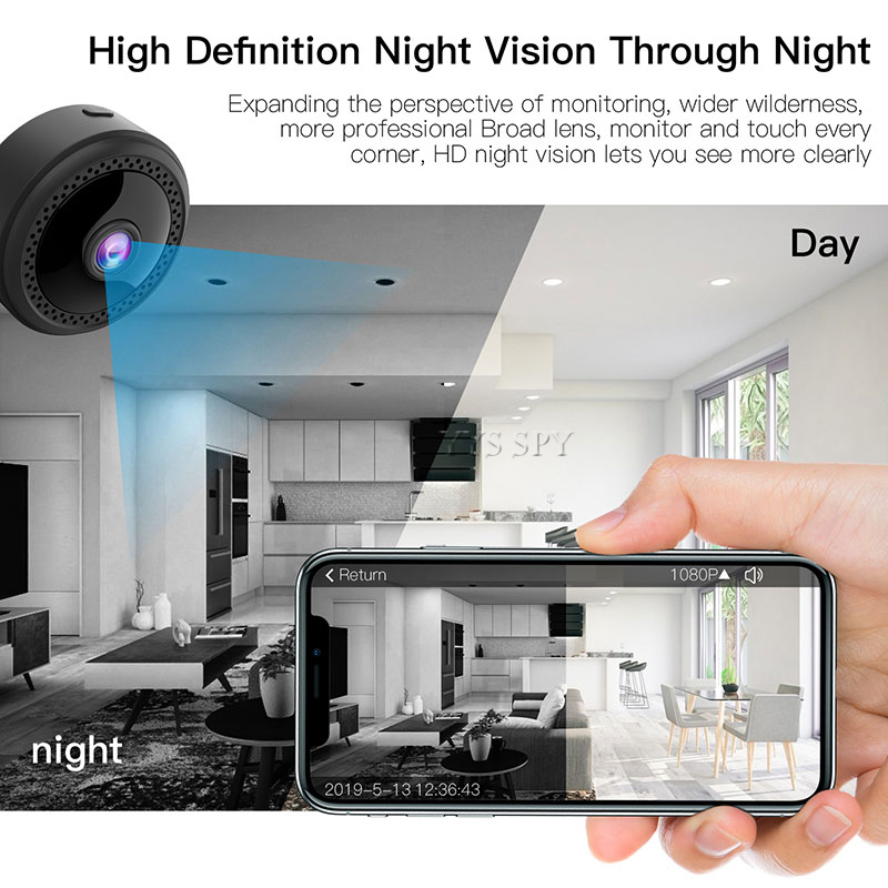 กล้องวิดีโอขนาดเล็ก HD Wifi ไร - Home Security Images บทวิจารณ์และราคา