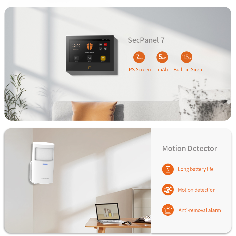 Staniot 7 นิ้วไร้สาย WiFi 4G T - Home Zone Security App บทวิจารณ์และราคา