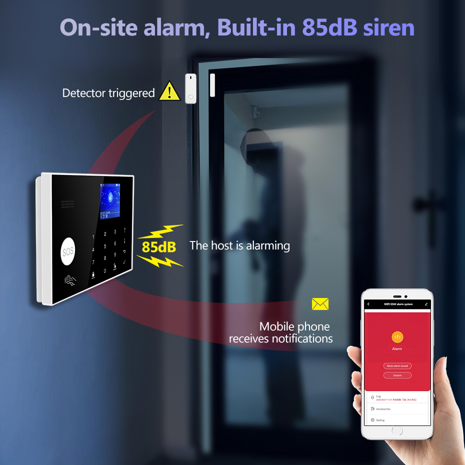 ชุดระบบเตือนภัยบ้าน KERUI 433m - Home Zone Security App บทวิจารณ์และราคา