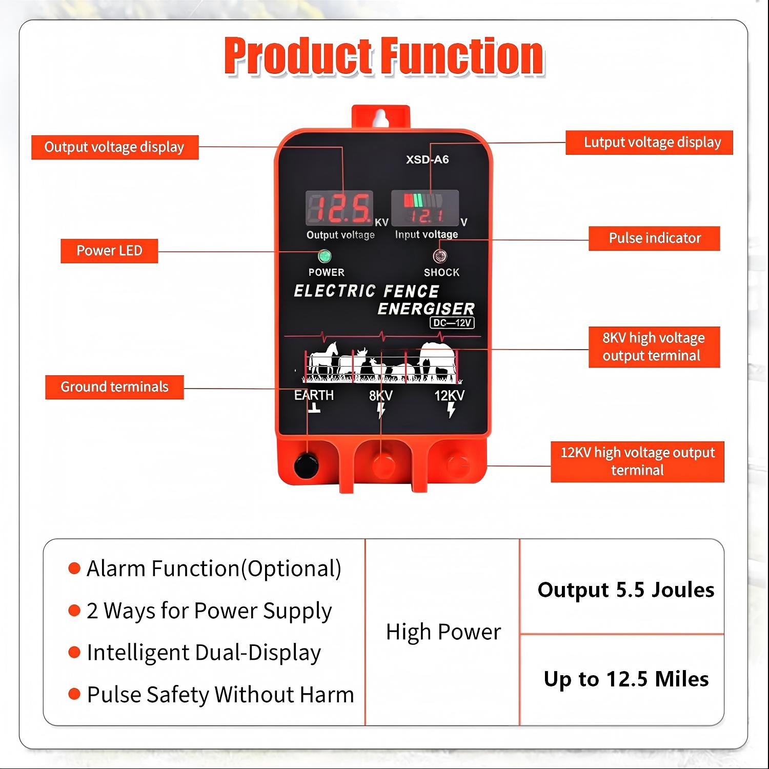 เครื่องควบคุมรั้วไฟฟ้า 20 กม.  - Home Security Electric Fence บทวิจารณ์และราคา