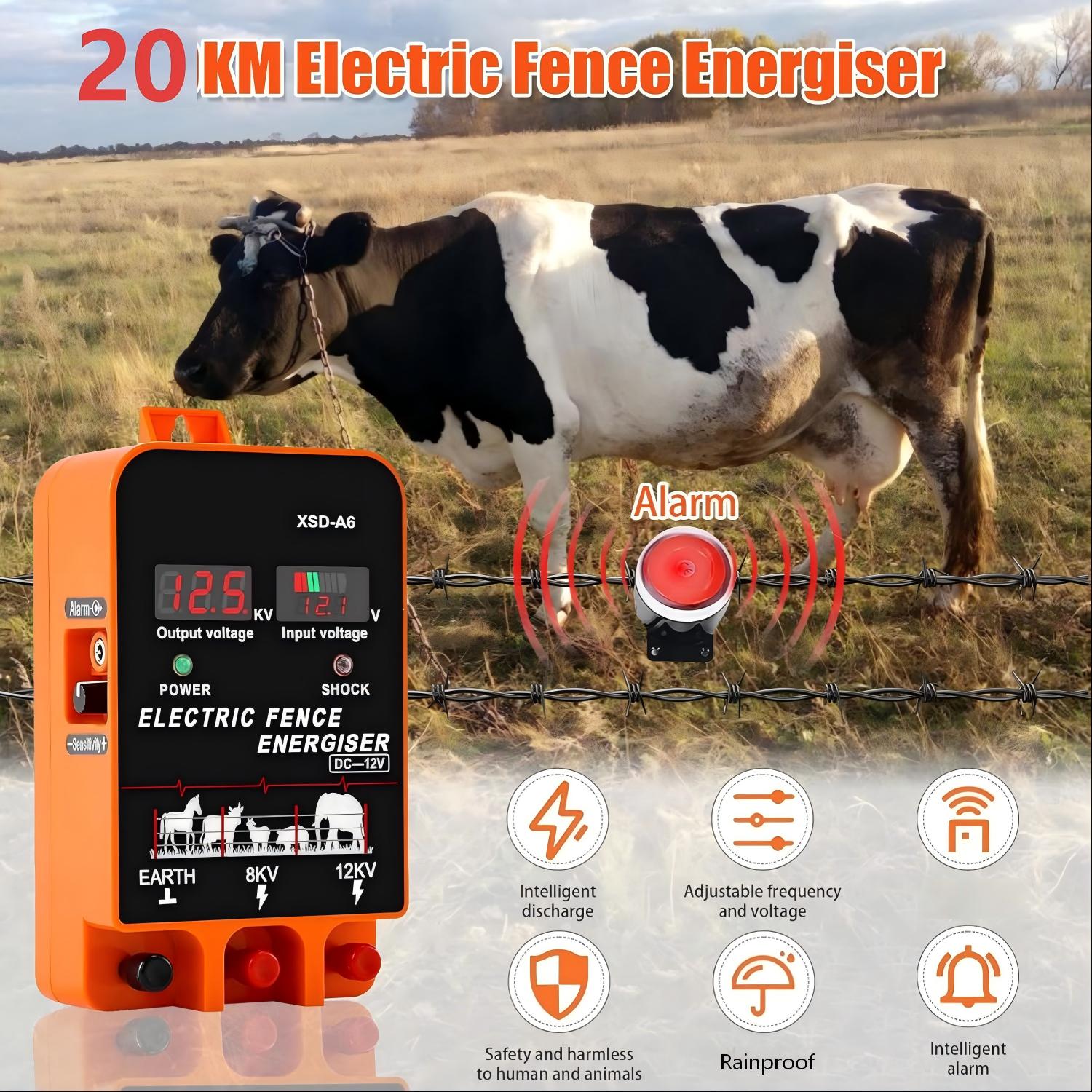 เครื่องควบคุมรั้วไฟฟ้า 20 กม.  - Home Security Electric Fence บทวิจารณ์และราคา