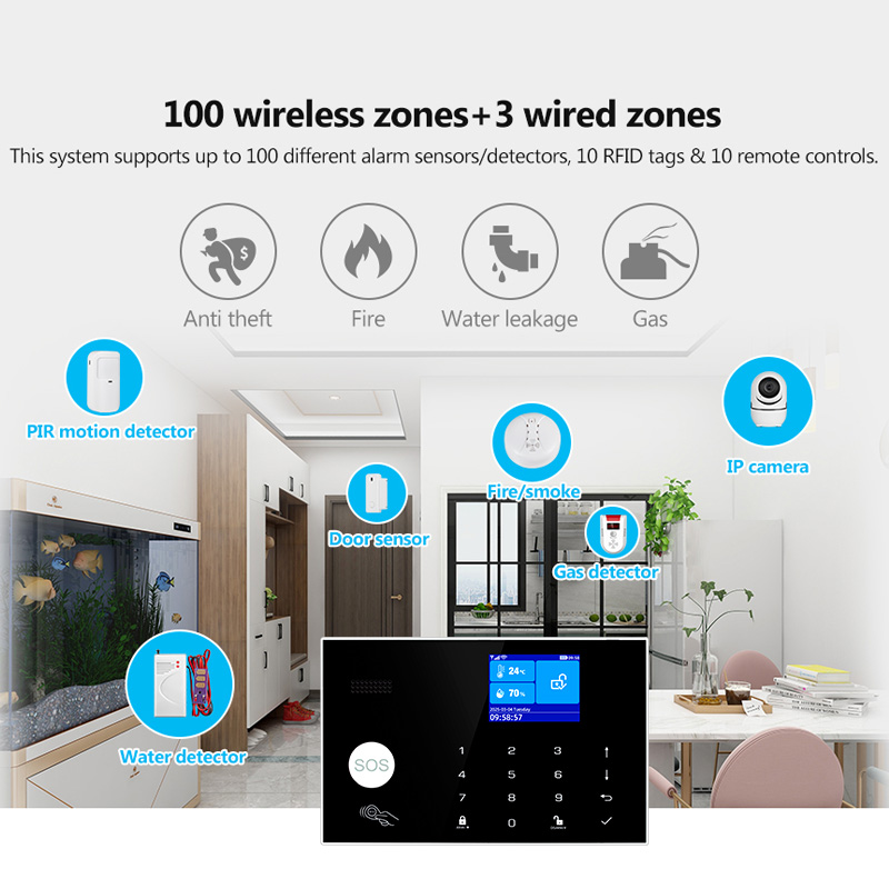 ระบบเตือนภัย KERUI 4G พร้อมโซน - Home Zone Security App บทวิจารณ์และราคา