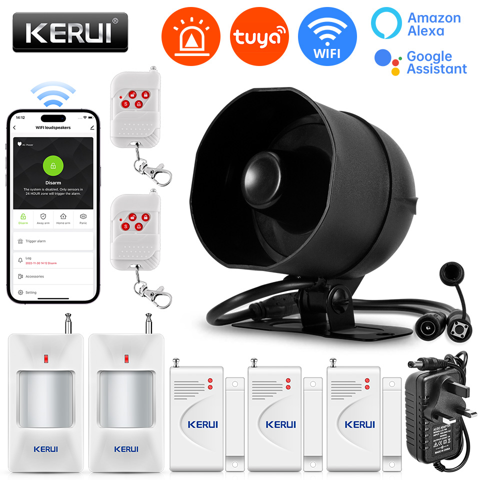 Kerui ระบบเตือนภัย120dB เสียงด - Home Zone Security App บทวิจารณ์และราคา