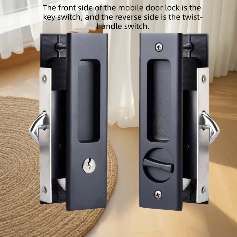 ตัวล็อคประตูบานเลื่อนสีดำแบบหน - Home Security Door บทวิจารณ์และราคา