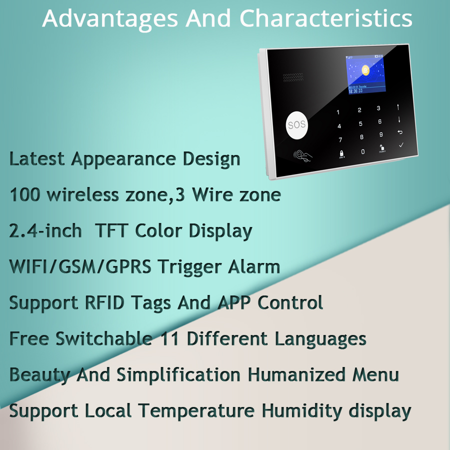 2.4G WIFI GSM ระบบเตือนภัยไร้ส - Home Zone Security App บทวิจารณ์และราคา